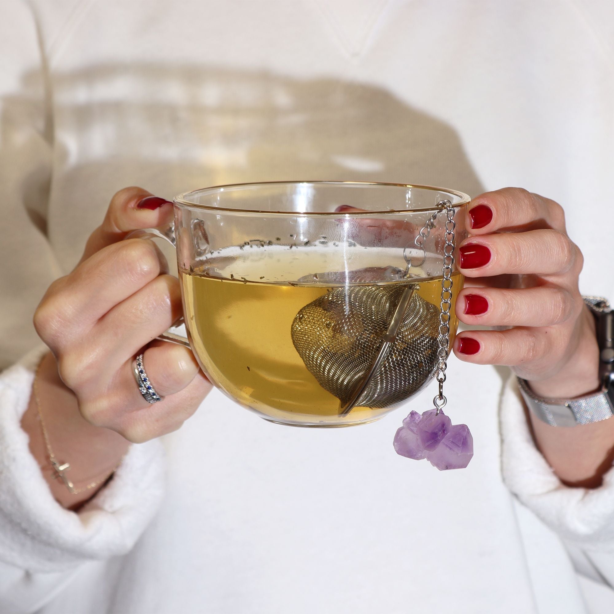 Raw Crystal Gemstone Tea Strainer