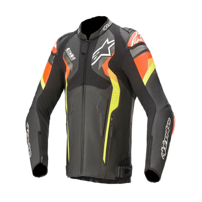 Alpinestars Atem V4 Motorcycle Leather Jacket Black Neon YellowRed