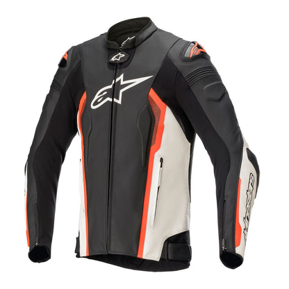 Alpinestars Missile V2 Motorcyle Leather Jacket Black White Red