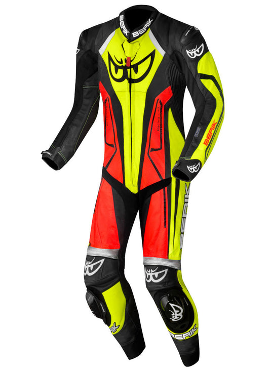 Berik Losail R Motorcycel Racing Leather Suit Black Red Yellow