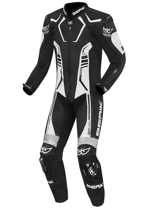 Berik Motegi Motorcycle Racing Leather Suit Black White