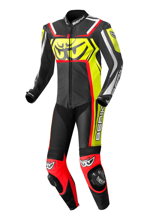 Berik Race Tech Motorcycle Racing Leather Suit Black Yellow