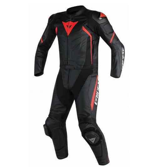 Dainese Avro Black Red Motorbike Racing Leather Suit