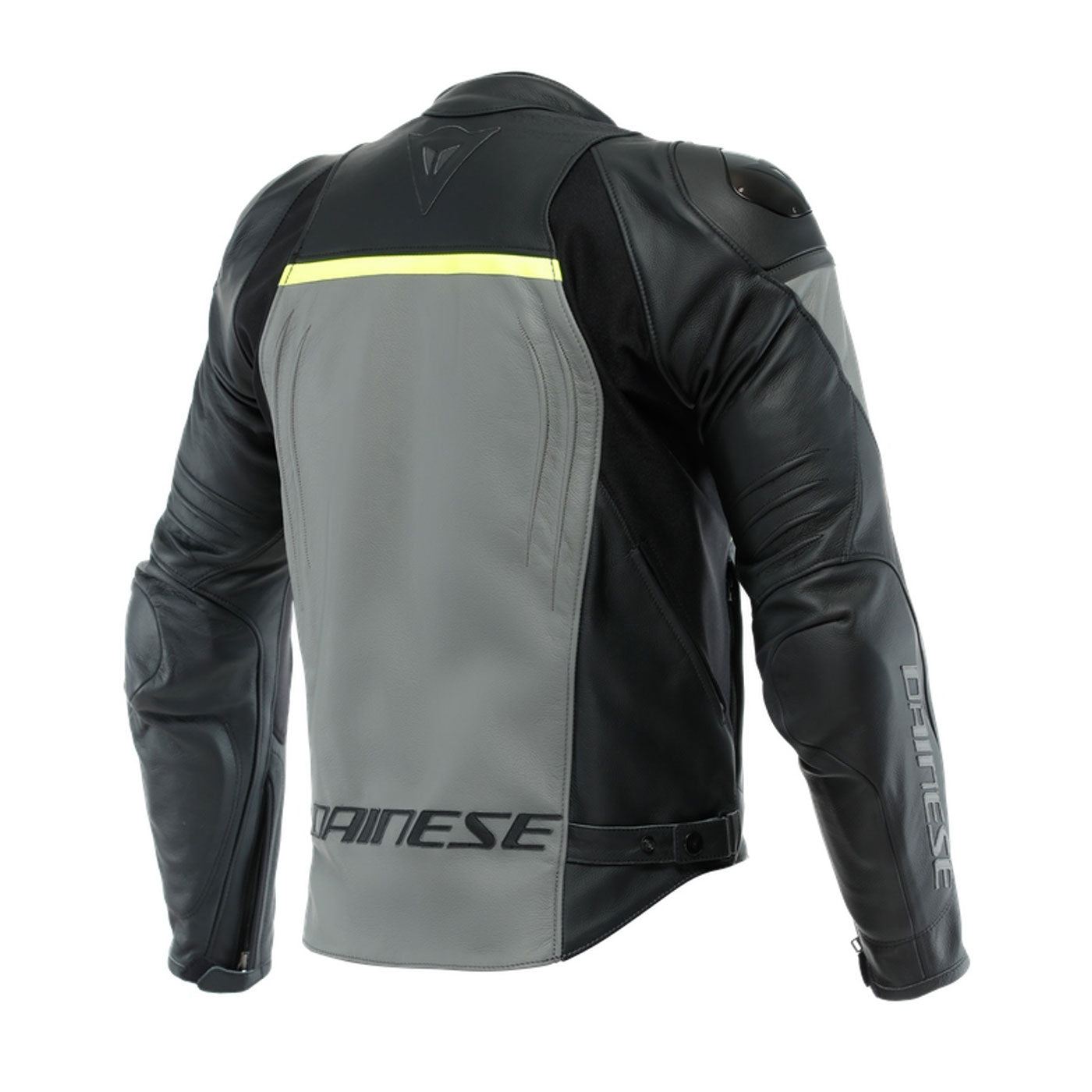 Dainese Racing 4 Motorcycle Leather Jacket Grey Black