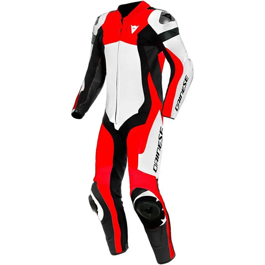 Dainese Assen Perforated Racing Leather Suit Red/White/Black