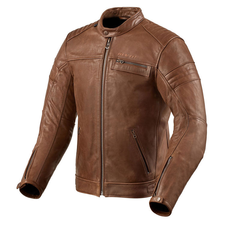 Revit Restless Motorcycle Leather Jacket Brown