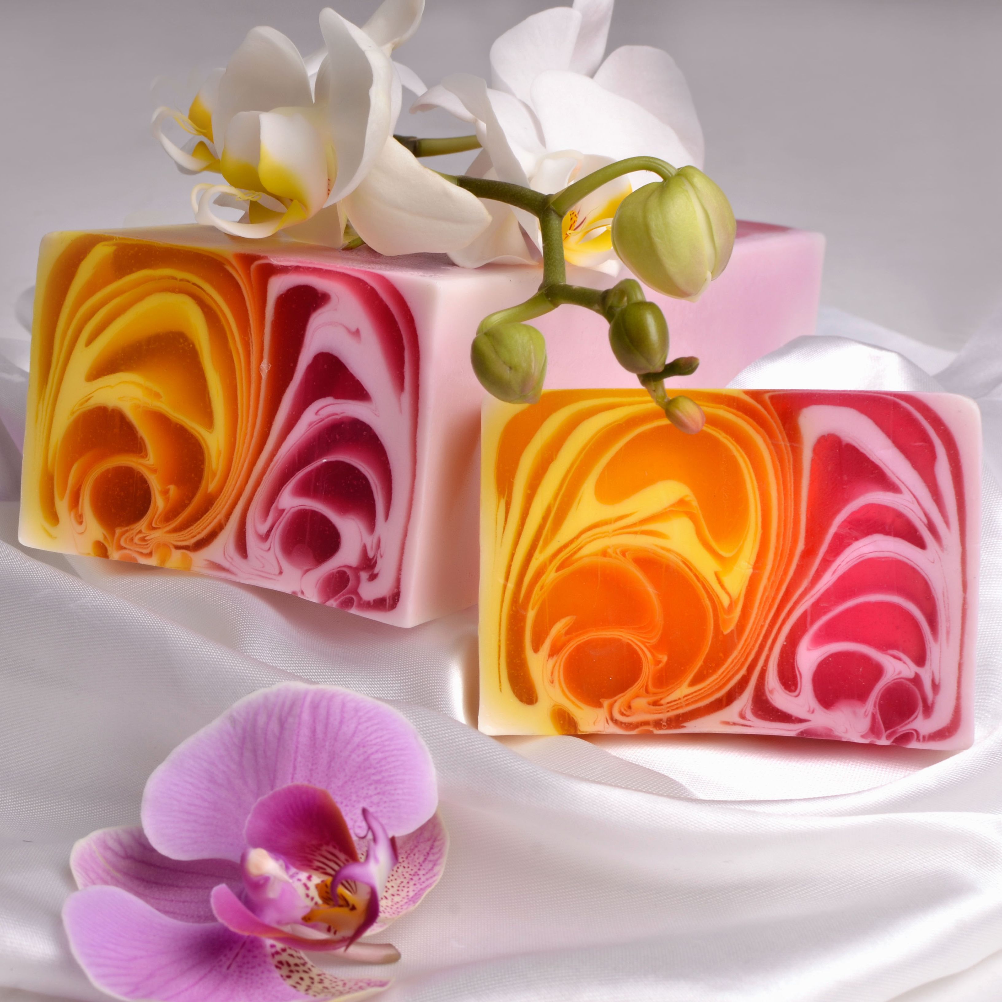 Hand-crafted  Soap - Orchid - Slice 115g approx
