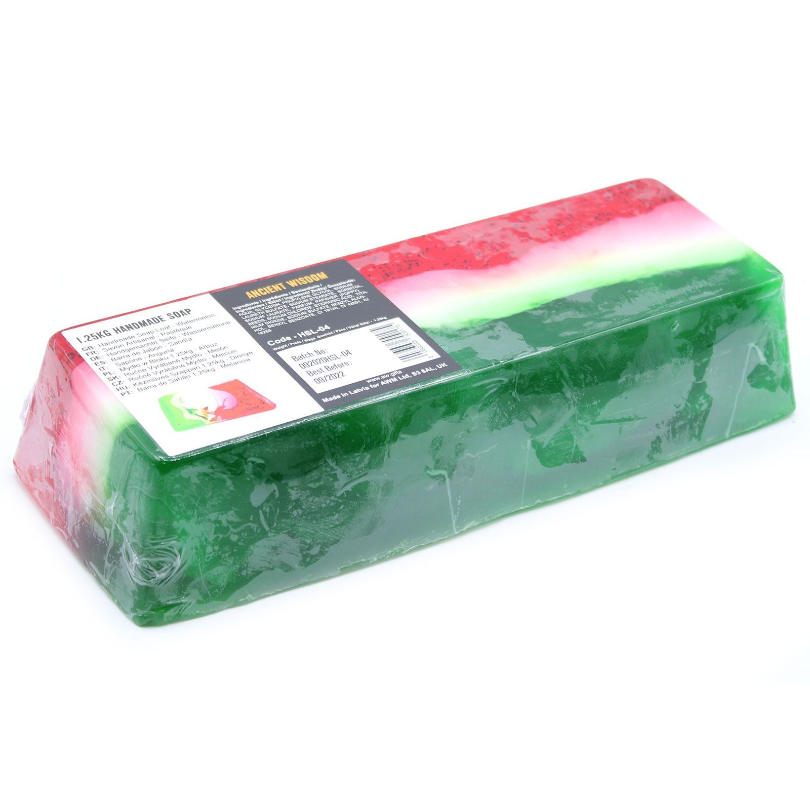 Handmade Soap Loaf - Watermelon - Slice Approx. 100g