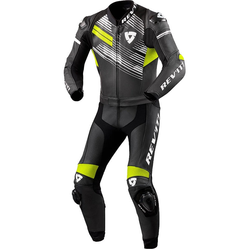 Revit Apex Motorcycle Racing Leather Suit Neon Yellow Black