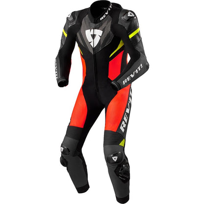 Revit Hyperspeed Motorbike Leather Racing Suit Neon Red/Black