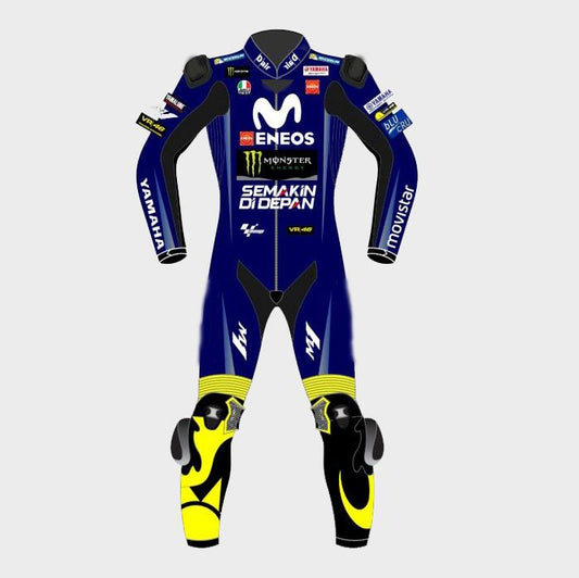 Valentino Rossi Yamaha Movistar Motorbike Racing Leather Suit MotoGP 2018 Blue